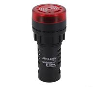 AD16-22SM - Corneta con flash, alarma de zumbador CA/CC, 12 V, 24 V, 220 V, 22 mm de diámetro, luz LED brillante de advertencia para máquinas industriales (AC/DC 12 V)