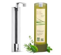 ADA Cosmetics Champú con Acondicionador con Soporte de Pared - Kit de Iniciación - 300 ml Dispensador Recargable para Pegar Sin Perforación, Melisa, Tomillo y Romero, Fragancia Hierbas Pure Herbs