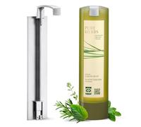 ADA Cosmetics - Jabón líquido con soporte de pared SmartCare, set de iniciación - 300 ml, dispensador recargable para pegar sin taladrar, vegano con melisa, tomillo y romero, hierbas puras - Fabricado