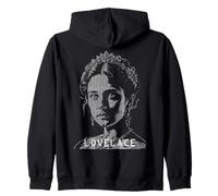 Ada Lovelace Binario Código de computadora Matemático Retrato Sudadera con Capucha