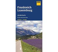 ADAC Länderkarte Frankreich, Luxemburg 1:700.000: Straßenkarte und Autokarte
