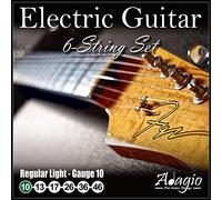 Adagio Pro - Juego de cuerdas para guitarra eléctrica (calibre 10, níquel ligero, 10 - 46 cuerdas)