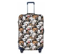 ADAhgu American Bulldog Head - Funda protectora para maleta, lavable, con cremallera oculta, White, L