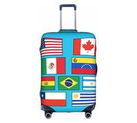 ADAhgu Banderas de varios países - Funda protectora para maleta, lavable, con cremallera oculta, White, S