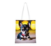 Adahgu Bolsa de la compra reutilizable con estampado de perro chihuahua, ligera, para viajes, trabajo, gimnasio, todas las estaciones
