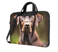 ADAhgu Bolsa para portátil con estampado de labrador retriever marrón elegante y protectora, ligera y versátil para viajes de trabajo, Black, 13 inch
