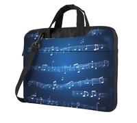 ADAhgu Bolsa para portátil con estampado de notas musicales azules, elegante y protectora, ligera y versátil para el trabajo y viajes, Black, 13 inch