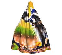 ADAhgu Bonito disfraz unisex con capucha y estampado de mapache para carnaval, cosplay, accesorios de fiesta de vampiro