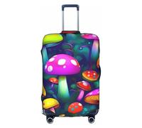 ADAhgu Bright Mushrooms - Funda protectora para maleta, lavable, con cremallera oculta, White, L