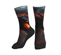 ADAhgu Calcetines deportivos con estampado de dragón mágico para hombre y mujer, a media pantorrilla, transpirables, uso diario