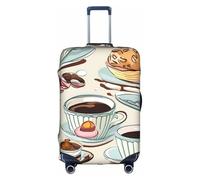 ADAhgu Coffee and Sweets - Funda protectora para maleta de viaje, lavable, con cremallera oculta, White, S