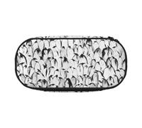 ADAhgu Elegante estuche con estampado de multitud de pingüinos para escuela, estudiantes, viajes, oficina, papelería, organizador de maquillaje, Black, Talla única, Organizador de bolsas