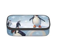 ADAhgu Estuche grande de almacenamiento con diseño de pingüino y globo, copo de nieve, suministros escolares, viajes, estudiantes, profesionales