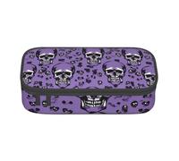 ADAhgu Estuche grande de almacenamiento con estampado de terror sobre morado, para bolígrafos, suministros escolares, viajes, estudiantes, profesionales