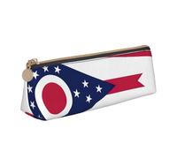 ADAhgu Estuche ligero con estampado de la bandera del estado de Ohio, versátil y ligero, con cremallera, almacenamiento para bolígrafos, estudiantes escolares