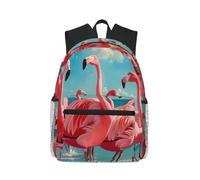 ADAhgu Flock Of Pink Flamingos On The Beach Print - Mochila informal ligera y cómoda, unisex, para viajes, senderismo, uso diario, deportes