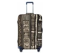 ADAhgu Funda de maleta de tela de barro africano con estampado tribal de moda, protector de equipaje personalizado para viajes y negocios, Black, S
