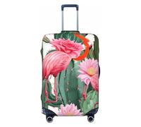 ADAhgu Funda de maleta personalizada con estampado de flores de cactus y flamencos, para viajes y negocios, Black, M