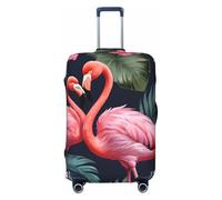 ADAhgu Funda de maleta personalizada con estampado de flores de flamenco, para viajes y negocios, Black, M