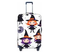 ADAhgu Funda elástica universal para maleta, diseño de calabaza, fantasma, terror, Halloween, calabaza, protector de equipaje para el hogar, viajes de negocios, Black, L, Equipaje de mano