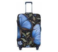 ADAhgu Funda protectora de equipaje personalizada con estampado de mariposas azules para viajes y negocios, Black, S