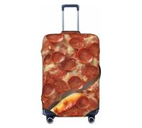 ADAhgu Funda protectora de equipaje personalizada con estampado de pizza y pepperoni en 3D para viajes y negocios, Black, S