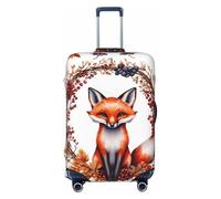 ADAhgu Funda protectora de equipaje personalizada con estampado de zorro de dibujos animados para viajes y negocios, Black, S