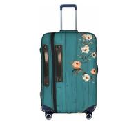 ADAhgu Funda protectora para maleta, lavable, con cremallera oculta, para puerta de granero, estampado floral, color verde azulado, White, XL