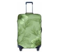 ADAhgu Funda protectora para maleta, lavable, con estampado de flores verdes, con cremallera oculta, White, M