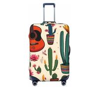 ADAhgu Funda protectora personalizada para maleta, diseño de flores y guitarras, para viajes y negocios, Black, M