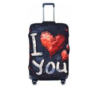 ADAhgu Funda protectora personalizada para maleta, diseño de palabras con corazones y texto "I Love You Words with Hearts" para viajes y negocios, Black, L