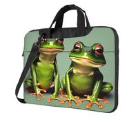 ADAhgu Funny Green Frogs 1 - Bolsa protectora para laptop, ligera y versátil para el trabajo y viajes, Black, 14 inch