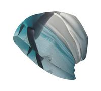 ADAhgu Gorro de invierno para hombre y mujer, diseño de delfín con texto en inglés "Looking at You", color negro