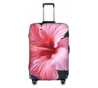 ADAhgu Hawaii - Funda protectora para maleta, lavable, con estampado de flores rosas, con cremallera oculta, White, L