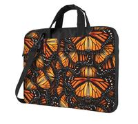 ADAhgu Heaps Of Orange Monarch Butterflies - Bolsa protectora para laptop, ligera y versátil para el trabajo y viajes, Black, 15.6 inch
