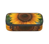 ADAhgu Hermoso estuche de almacenamiento grande con estampado de girasoles, bolsa para bolígrafos, suministros escolares, viajes, estudiantes, profesionales