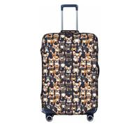 ADAhgu I Love - Funda protectora para maleta de viaje con estampado de bulldog francés, lavable, con cremallera oculta, White, M