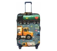 ADAhgu I Love Garbage Trucks - Funda protectora para maleta, lavable, con cremallera oculta, White, L
