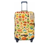 ADAhgu Impresión artística de cultura alimentaria de Francia, funda protectora de equipaje personalizada para viajes y negocios, Black, M