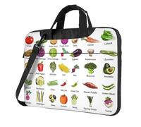 ADAhgu Introducción de varias verduras con estampado elegante y protector para laptop, ligera y versátil para viajes de trabajo, Black, 14 inch