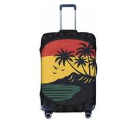 ADAhgu Jamaica Tropic-Standard-Scale-4_00x - Funda elástica universal para maleta, protector de equipaje para el hogar, viaje de negocios, Black, L, Equipaje de mano