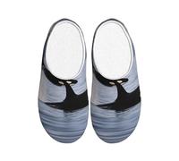 ADAhgu Killer Whales Swim Along Print - Pantuflas de TPR para adultos, lavables para hombres y mujeres, transpirables y acogedoras, zapatos de invierno