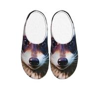 ADAhgu Little Raccoon Face 1 - Pantuflas de TPR para adultos, lavables para hombres y mujeres, transpirables y acogedoras, zapatos de invierno