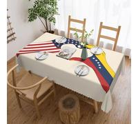 ADAhgu Mantel versátil con diseño de corazón de Estados Unidos Venezuela, 137 x 183 cm, reutilizable, para mesa de comedor, bodas y exteriores