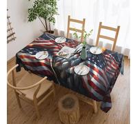 ADAhgu Mantel versátil con estampado de águila con bandera de Estados Unidos, 137 x 183 cm, reutilizable, para mesa de comedor, bodas y exteriores