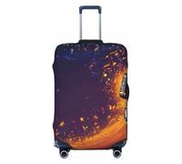 ADAhgu Micrófono con estampado de notas musicales, funda de maleta de moda, protector de equipaje personalizado para viajes y negocios, Black, XL