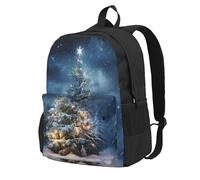 ADAhgu Mochila de gran capacidad con estampado de árbol de Navidad, resistente al agua, para senderismo, escapadas de fin de semana