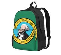 ADAhgu Mochila de gran capacidad con estampado de bandera de Washington, resistente al agua, para senderismo, escapadas de fin de semana al aire libre
