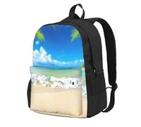 ADAhgu Mochila de gran capacidad con estampado de estrellas de mar, playa, palmeras marinas, resistente al agua, para senderismo, escapadas de fin de semana