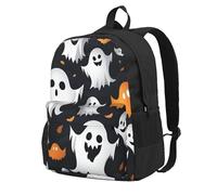 ADAhgu Mochila de gran capacidad con estampado de fantasmas blancos de Halloween, resistente al agua, para senderismo, escapadas de fin de semana al aire libre